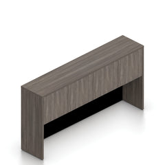 66"x24" Credenza Shell with Two Hanging B/F Pedestals and Hutch