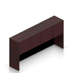66"x24" Credenza Shell with Two Hanging B/F Pedestals and Hutch
