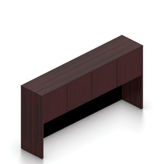 66"x30" Rectangular Desk with Two Hanging B/F Pedestals and Hutch