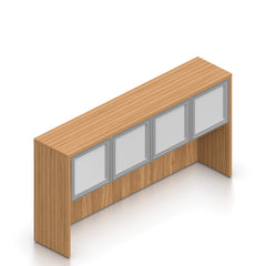 66"x24" Credenza Shell with Two Hanging B/F Pedestals and Hutch