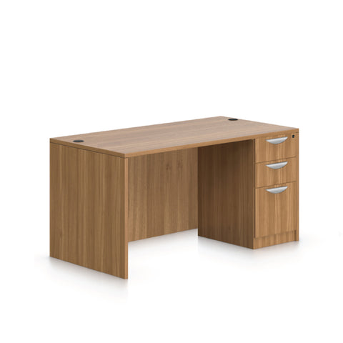 60"x30" Rectangular Desk with B/B/F pedestal