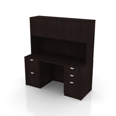 66"x24" Credenza Shell with B/B/F, F/F Pedestals and Hutch