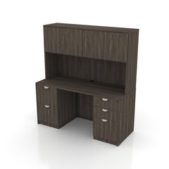 71"x36" Rectangular Desk with B/B/F, F/F Pedestals and Hutch