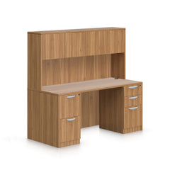 66"x30" Rectangular Desk with B/B/F, F/F Pedestals and Hutch