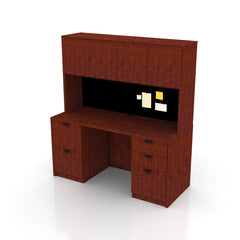 66"x24" Credenza Shell with B/B/F, F/F Pedestals and Hutch