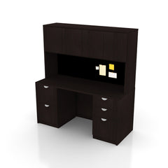 71"x24" Credenza Shell with B/B/F, F/F Pedestals and Hutch