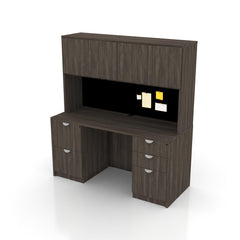 71"x36" Rectangular Desk with B/B/F, F/F Pedestals and Hutch