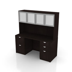 66"x30" Rectangular Desk with B/B/F, F/F Pedestals and Hutch