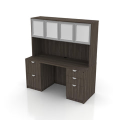 71"x36" Rectangular Desk with B/B/F, F/F Pedestals and Hutch
