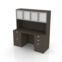 66"x30" Rectangular Desk with B/B/F, F/F Pedestals and Hutch