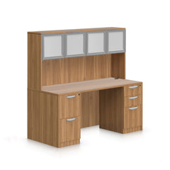 66"x30" Rectangular Desk with B/B/F, F/F Pedestals and Hutch
