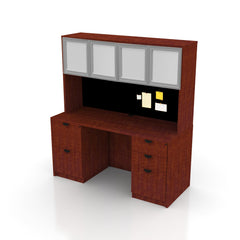 71"x36" Rectangular Desk with B/B/F, F/F Pedestals and Hutch