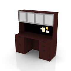 71"x36" Rectangular Desk with B/B/F, F/F Pedestals and Hutch
