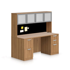 71"x24" Credenza Shell with B/B/F, F/F Pedestals and Hutch