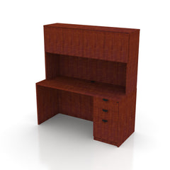 66"x24" Credenza Shell with B/B/F Pedestal and Hutch