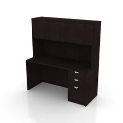 66"x30" Rectangular Desk with B/B/F Pedestal and Hutch