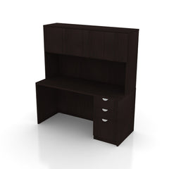 66"x24" Credenza Shell with B/B/F Pedestal and Hutch