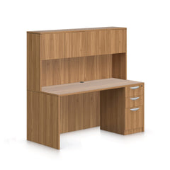 71"x36" Rectangular Desk with B/B/F Pedestal and Hutch