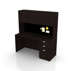 71"x36" Rectangular Desk with B/B/F Pedestal and Hutch