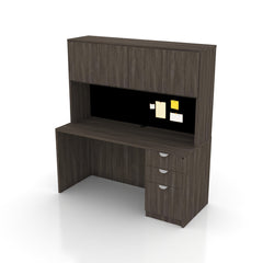 66"x30" Rectangular Desk with B/B/F Pedestal and Hutch