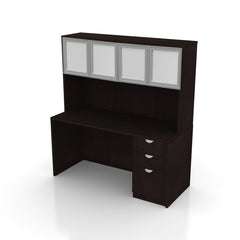 71"x36" Rectangular Desk with B/B/F Pedestal and Hutch