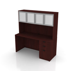 71"x36" Rectangular Desk with B/B/F Pedestal and Hutch