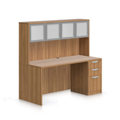 71"x36" Rectangular Desk with B/B/F Pedestal and Hutch