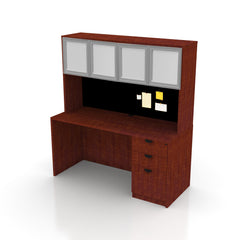 66"x24" Credenza Shell with B/B/F Pedestal and Hutch