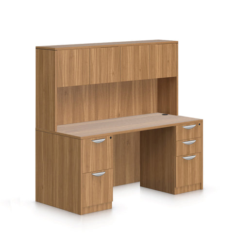 66"x30" Rectangular Desk with B/B/F, F/F Pedestal and Hutch - Kainosbuy.com