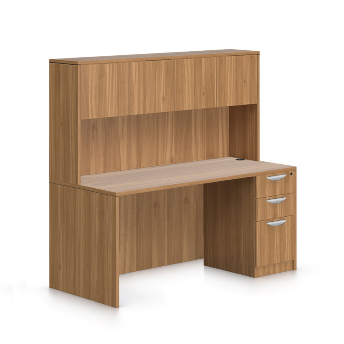 66"x30" Rectangular Desk with B/B/F Pedestal and Hutch - Kainosbuy.com