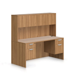 66"x30" Rectangular Desk with Two Hanging Box/File Pedestal and Hutch - Kainosbuy.com