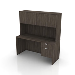 66"x24" Credenza Shell with Hanging B/F Pedestal and Hutch