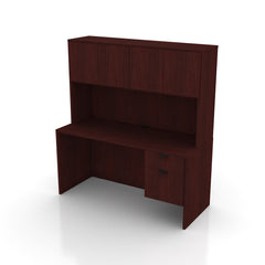 66"x24" Credenza Shell with Hanging B/F Pedestal and Hutch