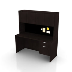 66"x24" Credenza Shell with Hanging B/F Pedestal and Hutch