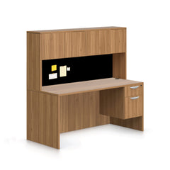 66"x30" Rectangular Desk with Hanging B/F Pedestal and Hutch