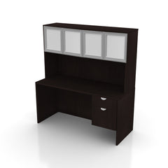 66"x24" Credenza Shell with Hanging B/F Pedestal and Hutch