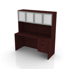 71"x36" Rectangular Desk with Hanging B/F Pedestal and Hutch