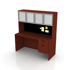 66"x24" Credenza Shell with Hanging B/F Pedestal and Hutch