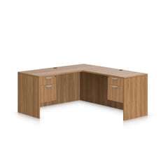 L66B - 5.5' x 5' L-Shape Workstation (Credenza Shell with Two Hanging B/F Pedestals)