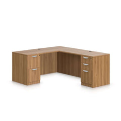 L66D - 5.5' x 6' L-Shape Workstation (Credenza Shell with B/B/F, F/F Pedestals)