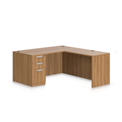 L66D - 5.5' x 6' L-Shape Workstation (Rectangular Desk with B/B/F Pedestal)