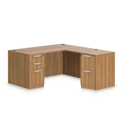 L66D - 5.5' x 6' L-Shape Workstation (Rectangular Desk with B/B/F, F/F Pedestals)