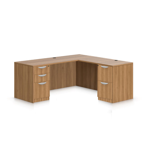 L71B - 6' x 5' L-Shape Workstation (Credenza Shell with B/B/F, F/F Pedestals)