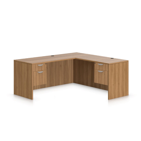 L71B - 6' x 5' L-Shape Workstation (Credenza Shell with Two Hanging B/F Pedestals)