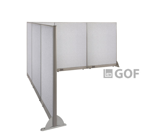 GOF 108"D x 126"W x 48”/60”/72”H, L-Shaped Freestanding Fabric Partition Package
