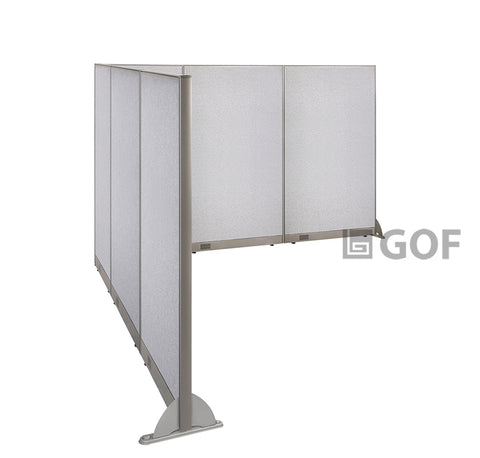 GOF 108"D x 126"W x 48”/60”/72”H, L-Shaped Freestanding Fabric Partition Package