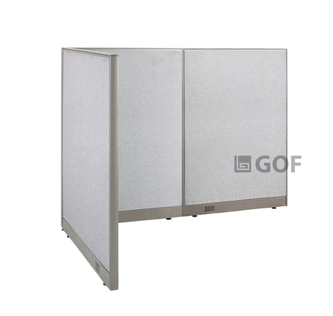 GOF 48"D x 72"W x 48”/60”/72”H, L-Shaped Freestanding Fabric Partition Package