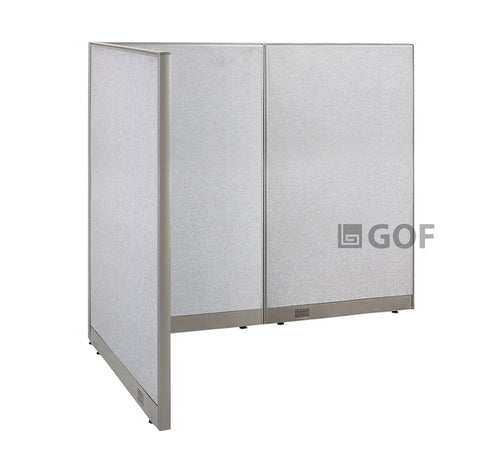 GOF 48"D x 72"W x 48”/60”/72”H, L-Shaped Freestanding Fabric Partition Package
