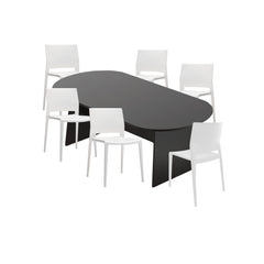 6ft, 8ft, 10ft Racetrack Conference Table and Chair (6751) Set