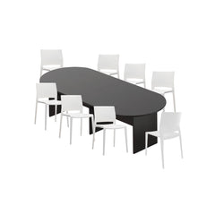 6ft, 8ft, 10ft Racetrack Conference Table and Chair (6751) Set